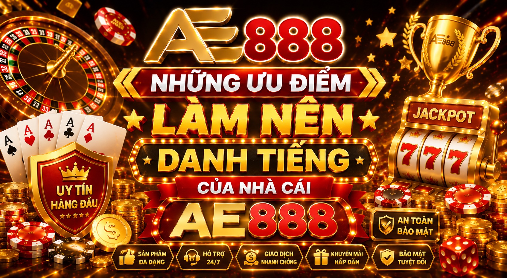 ae888 những ưu điểm làm nên danh tiếng của nhà cái AE 888